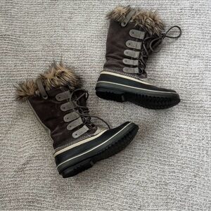 Sorel Dark Brown Fur-Trimmed Winter Boots